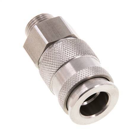 Acoplamiento de aire de acero inoxidable DN 10 Enchufe G 3/8 pulgadas macho de doble cierre