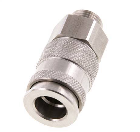 Acoplamiento de aire de acero inoxidable DN 10 Enchufe G 3/8 pulgadas macho de doble cierre