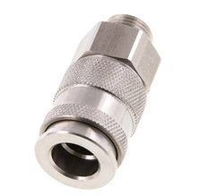 Acoplamiento de aire de acero inoxidable DN 10 Enchufe G 3/8 pulgadas macho de doble cierre