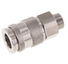 Acoplamiento de aire de acero inoxidable DN 10 Enchufe G 3/8 pulgadas macho de doble cierre
