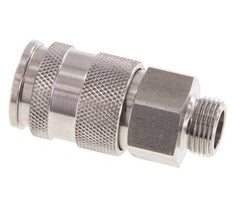 Acoplamiento de aire de acero inoxidable DN 10 Enchufe G 3/8 pulgadas macho de doble cierre