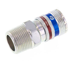 Acero/latón DN 10.4 Enchufe de seguridad para aire comprimido R 3/4 pulgadas Macho
