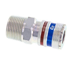 Acero/latón DN 10.4 Enchufe de seguridad para aire comprimido R 3/4 pulgadas Macho