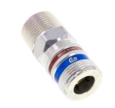 Acero/latón DN 10.4 Enchufe de seguridad para aire comprimido R 3/4 pulgadas Macho