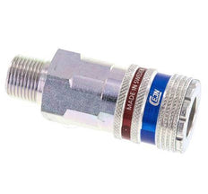 Acero/latón DN 10.4 Enchufe de seguridad para aire comprimido R 3/8 pulgadas Macho