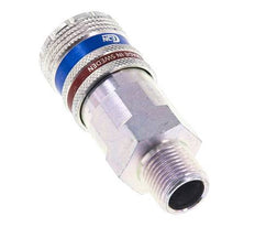 Acero/latón DN 10.4 Enchufe de seguridad para aire comprimido R 3/8 pulgadas Macho