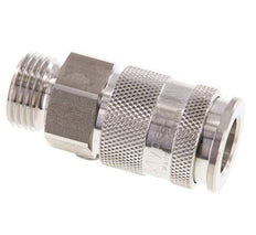 Acero inoxidable 316L DN 10 Acoplamiento de aire Enchufe G 1/2 pulgada Macho Doble Cierre