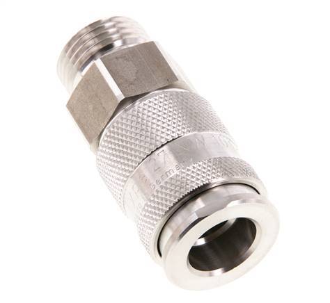 Acero inoxidable 316L DN 10 Acoplamiento de aire Enchufe G 1/2 pulgada Macho Doble Cierre