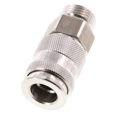 Acero inoxidable 316L DN 10 Acoplamiento de aire Enchufe G 1/2 pulgada Macho Doble Cierre