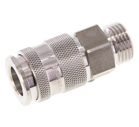 Acero inoxidable 316L DN 10 Acoplamiento de aire Enchufe G 1/2 pulgada Macho Doble Cierre