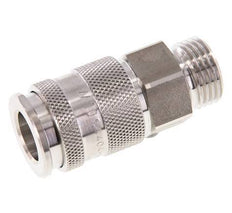 Acero inoxidable 316L DN 10 Acoplamiento de aire Enchufe G 1/2 pulgada Macho Doble Cierre