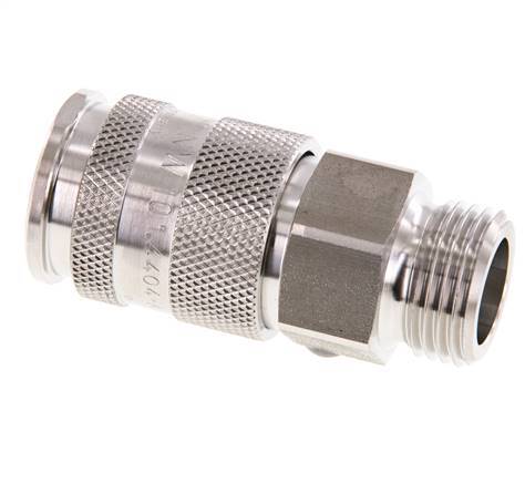 Acero inoxidable 316L DN 10 Acoplamiento de aire Enchufe G 1/2 pulgada Macho Doble Cierre
