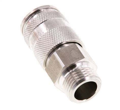 Acero inoxidable 316L DN 10 Acoplamiento de aire Enchufe G 1/2 pulgada Macho Doble Cierre