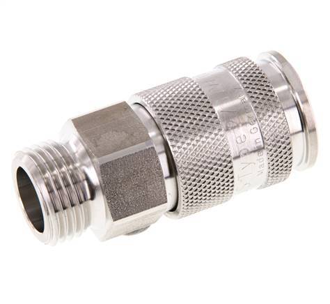 Acero inoxidable 316L DN 10 Acoplamiento de aire Enchufe G 1/2 pulgada Macho Doble Cierre