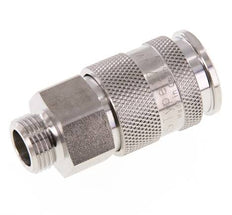 Acero inoxidable 316L DN 10 Acoplamiento de aire Enchufe G 3/8 pulgadas Macho Doble cierre