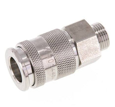 Acero inoxidable 316L DN 10 Acoplamiento de aire Enchufe G 3/8 pulgadas Macho Doble cierre