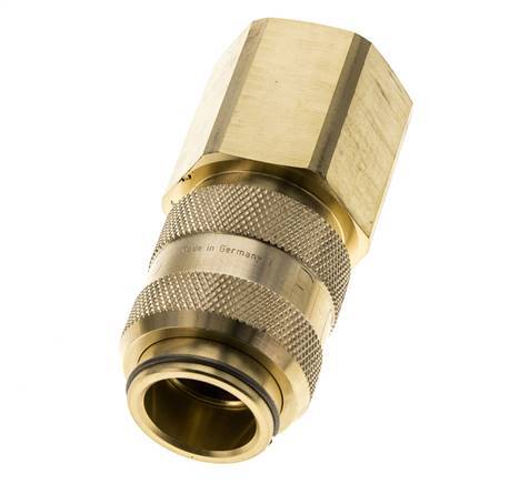 Brass DN 15 Air Coupling Socket G 1 inch Female Double Shut-Off