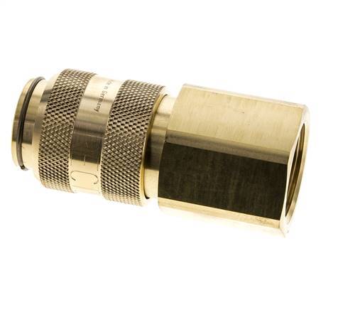 Brass DN 15 Air Coupling Socket G 1 inch Female Double Shut-Off