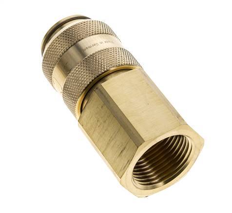 Brass DN 15 Air Coupling Socket G 1 inch Female Double Shut-Off