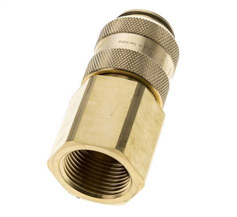 Brass DN 15 Air Coupling Socket G 1 inch Female Double Shut-Off