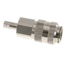 Nickel-plated Brass DN 15 Air Coupling Socket 13 mm Hose Pillar Double Shut-Off