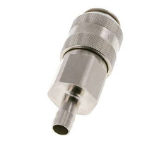 Nickel-plated Brass DN 15 Air Coupling Socket 13 mm Hose Pillar Double Shut-Off