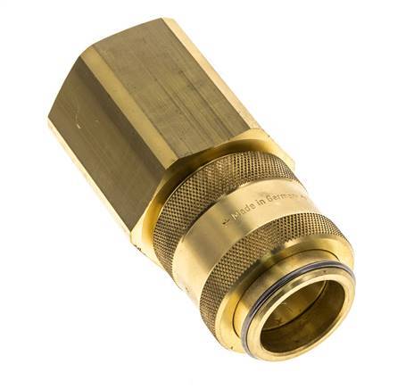 Brass DN 19 Air Coupling Socket G 1 1/4 inch Female Double Shut-Off
