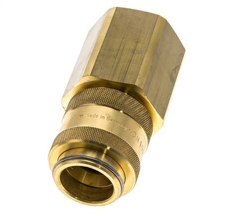 Brass DN 19 Air Coupling Socket G 1 1/4 inch Female Double Shut-Off