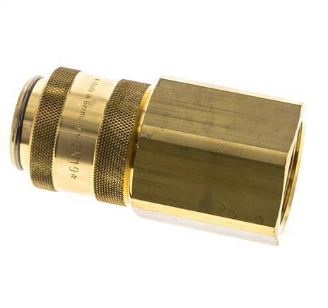 Brass DN 19 Air Coupling Socket G 1 1/4 inch Female Double Shut-Off
