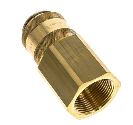 Brass DN 19 Air Coupling Socket G 1 1/4 inch Female Double Shut-Off