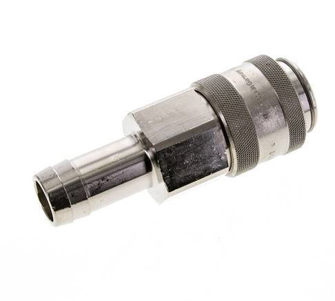 Nickel-plated Brass DN 19 Air Coupling Socket 25 mm Hose Pillar Double Shut-Off