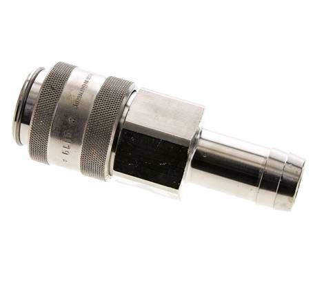 Nickel-plated Brass DN 19 Air Coupling Socket 25 mm Hose Pillar Double Shut-Off