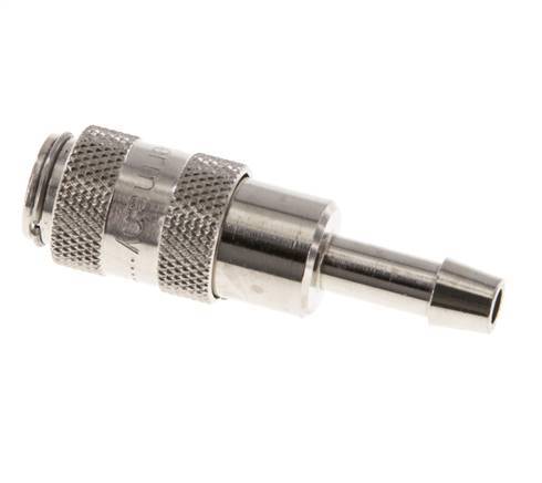 Nickel-plated Brass DN 2.7 (Micro) Air Coupling Socket 4 mm Hose Pillar