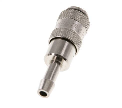 Nickel-plated Brass DN 2.7 (Micro) Air Coupling Socket 4 mm Hose Pillar