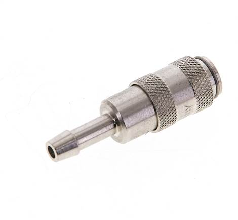 Latón niquelado DN 2,7 (Micro) Racor de acoplamiento de aire Pilar de manguera de 4 mm Cierre doble