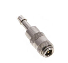 Latón niquelado DN 2,7 (Micro) Racor de acoplamiento de aire Pilar de manguera de 4 mm Cierre doble