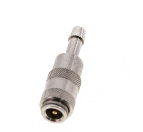 Latón niquelado DN 2,7 (Micro) Racor de acoplamiento de aire Pilar de manguera de 4 mm Cierre doble