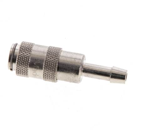 Latón niquelado DN 2,7 (Micro) Racor de acoplamiento de aire Pilar de manguera de 4 mm Cierre doble