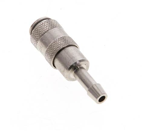 Latón niquelado DN 2,7 (Micro) Racor de acoplamiento de aire Pilar de manguera de 4 mm Cierre doble