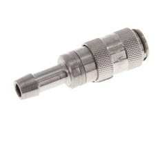 Stainless Steel 316L DN 2.7 (Micro) Air Coupling Socket 5 mm Hose Pillar Double Shut-Off