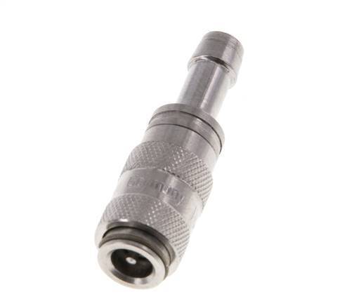Stainless Steel 316L DN 2.7 (Micro) Air Coupling Socket 5 mm Hose Pillar Double Shut-Off