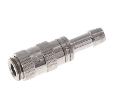 Stainless Steel 316L DN 2.7 (Micro) Air Coupling Socket 5 mm Hose Pillar Double Shut-Off