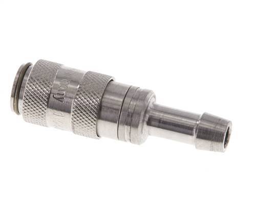 Stainless Steel 316L DN 2.7 (Micro) Air Coupling Socket 5 mm Hose Pillar Double Shut-Off