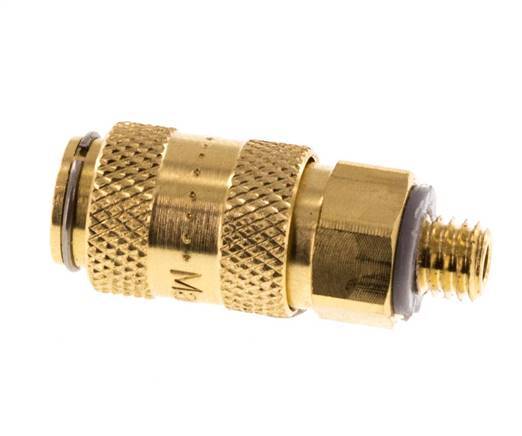 Brass DN 2.7 (Micro) Air Coupling Socket M5 Male