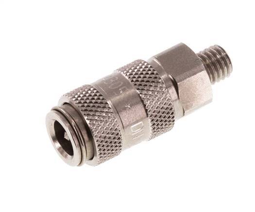 Stainless steel DN 2.7 (Micro) Air Coupling Socket M5 Male Double Shut-Off