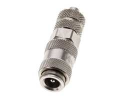 Nickel-plated Brass DN 2.7 (Micro) Air Coupling Socket 4x6 mm Union Nut Double Shut-Off