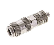 Nickel-plated Brass DN 2.7 (Micro) Air Coupling Socket 4x6 mm Union Nut Double Shut-Off