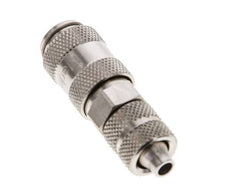 Nickel-plated Brass DN 2.7 (Micro) Air Coupling Socket 4x6 mm Union Nut Double Shut-Off