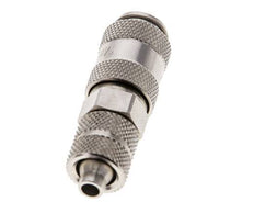 Nickel-plated Brass DN 2.7 (Micro) Air Coupling Socket 4x6 mm Union Nut Double Shut-Off