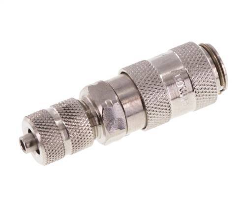Stainless Steel 316L DN 2.7 (Micro) Air Coupling Socket 3x4.3 mm Union Nut Double Shut-Off